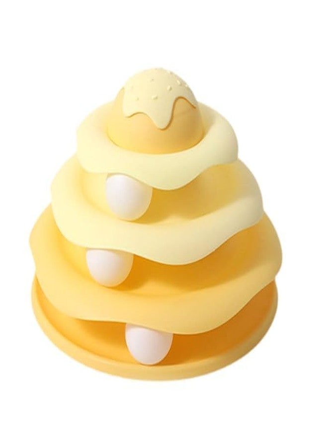 KittuPet لعبة كيتو بيت للقطط، لعبة ألغاز دوارة، ممتعة للقطط الصغيرة، تمرين بدني، مسار للقطط، أصفر، قطعة واحدة، قد يختلف اللون - Image 1